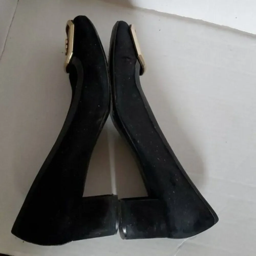 Tory Burch Pumps Heels Black Shoes Julian Suede Leather Women's Woman's Size 9½